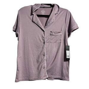 BCBGMAXAZRIA Lavender Frost Pajama Style Top NWT Size M Soft Lounge Blouse